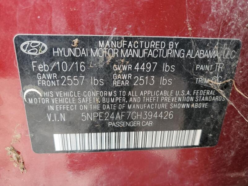 2016 HYUNDAI SONATA SE - 5NPE24AF7GH394426 | SeoVin.biz
