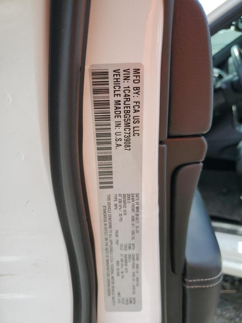 2021 JEEP GRAND CHEROKEE LIMITED - 1C4RJEBG5MC739087 | SeoVin.biz
