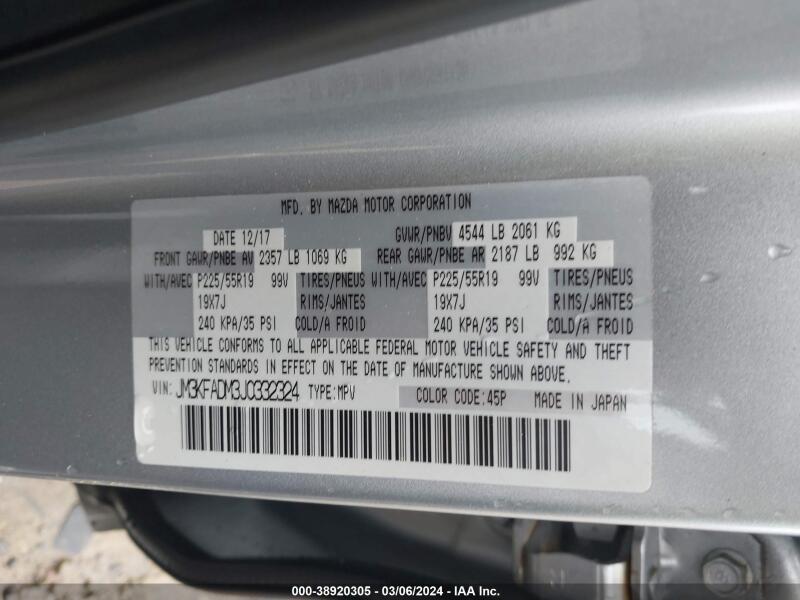 2018 MAZDA CX-5 GRAND TOURING - JM3KFADM3J0332324 | SeoVin.biz