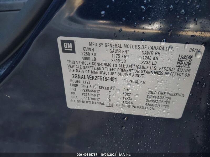2015 CHEVROLET EQUINOX LS - 2GNALAEK2F6164451 | SeoVin.biz