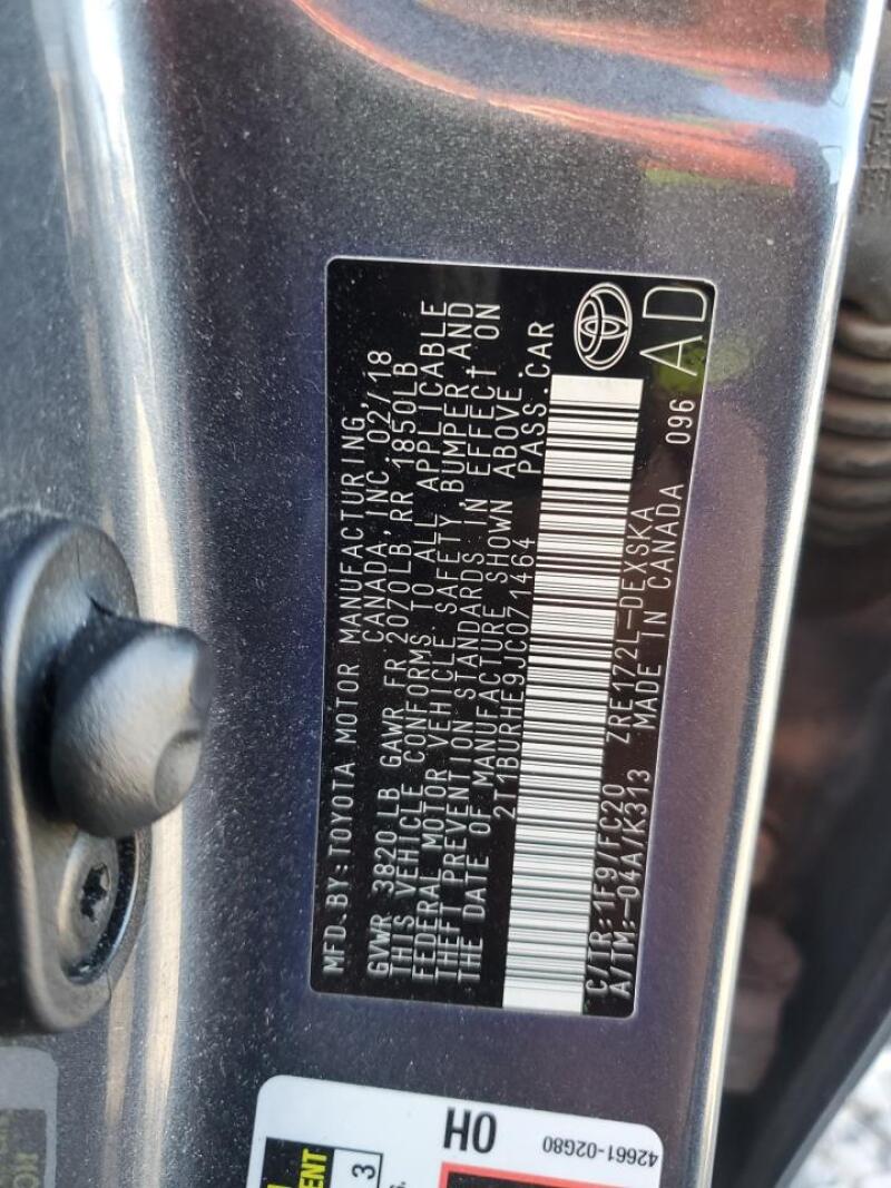 2018 TOYOTA COROLLA L - 2T1BURHE9JC071464 | SeoVin.biz