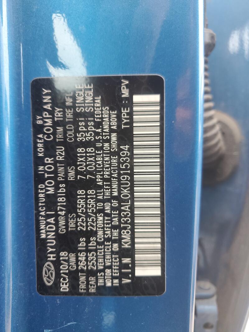 2019 HYUNDAI TUCSON LIMITED - KM8J33AL0KU915394 | SeoVin.biz