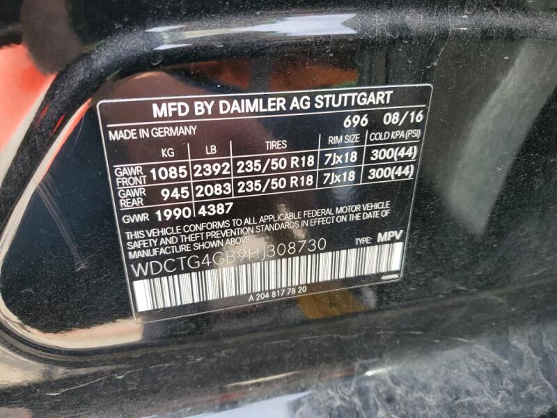2017 MERCEDES-BENZ GLA 250 4MATIC - WDCTG4GB9HJ308730 | SeoVin.biz