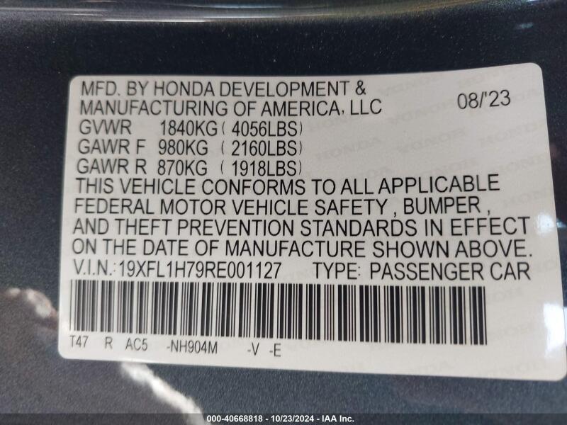 2024 HONDA CIVIC EX-L - 19XFL1H79RE001127 | SeoVin.biz