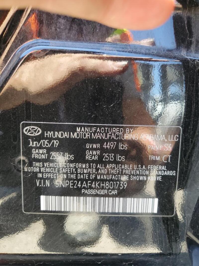 2019 HYUNDAI SONATA SE - 5NPE24AF4KH801739 | SeoVin.biz