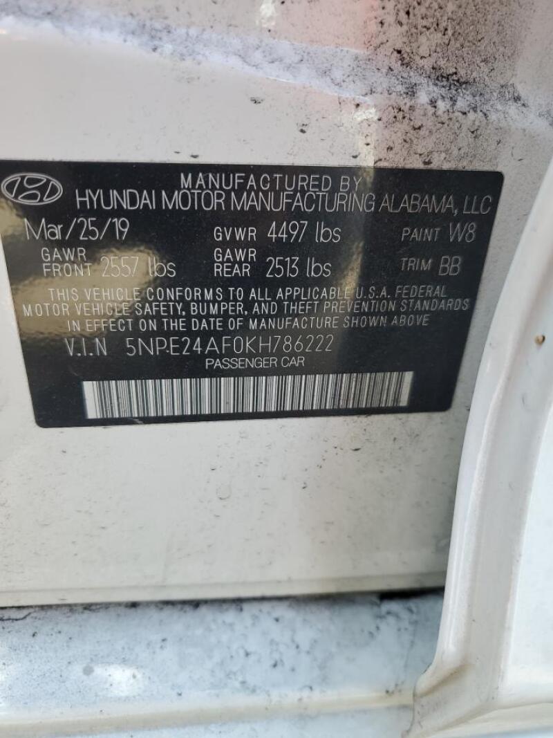 2019 HYUNDAI SONATA SE - 5NPE24AF0KH786222 | SeoVin.biz