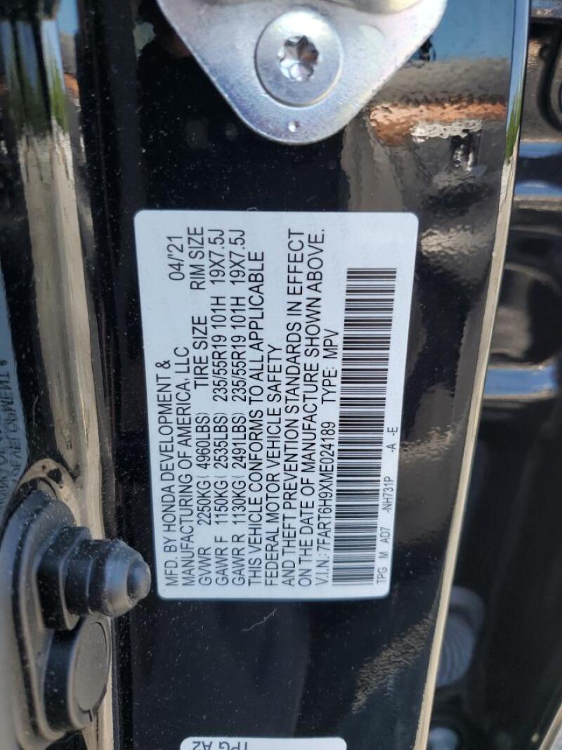 2021 HONDA CR-V TOURING - 7FART6H9XME024189 | SeoVin.biz