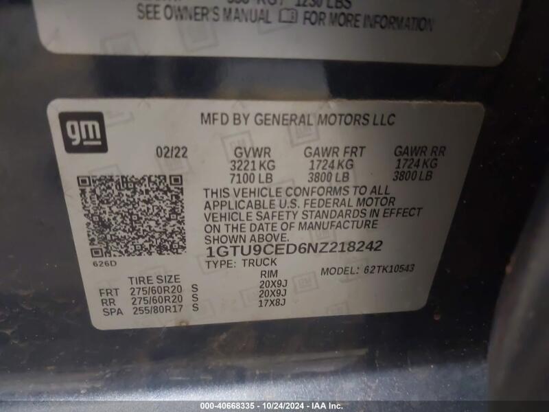 2022 GMC SIERRA 1500 LIMITED 4WD SHORT BOX ELEVATION - 1GTU9CED6NZ218242 | SeoVin.biz