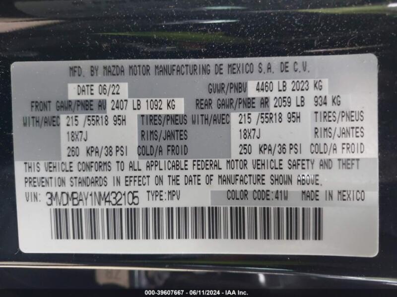 2022 MAZDA CX-30 2.5 TURBO - 3MVDMBAY1NM432105 | SeoVin.biz
