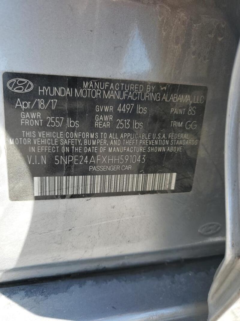 2017 HYUNDAI SONATA SE - 5NPE24AFXHH591043 | SeoVin.biz
