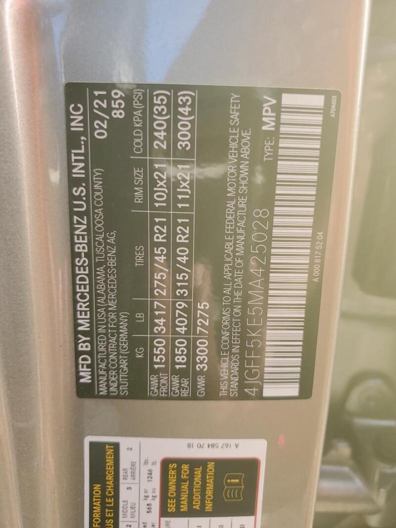 2021 MERCEDES-BENZ GLS 450 4MATIC - 4JGFF5KE5MA425028 | SeoVin.biz