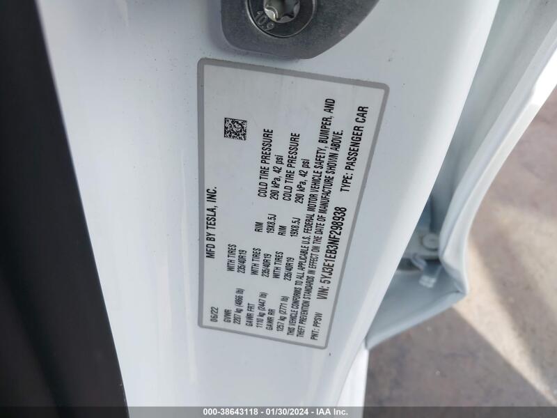 2022 TESLA MODEL 3 LONG RANGE DUAL MOTOR ALL-WHEEL DRIVE - 5YJ3E1EB3NF298938 | SeoVin.biz