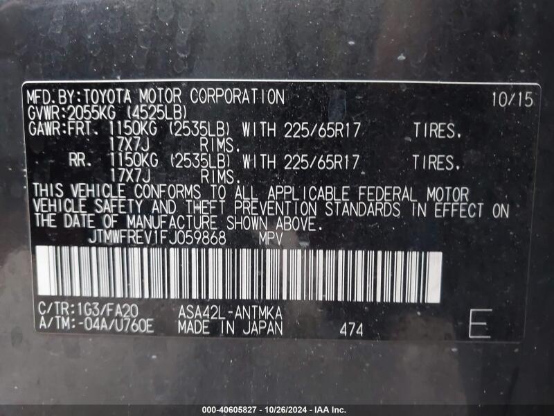 2015 TOYOTA RAV4 XLE - JTMWFREV1FJ059868 | SeoVin.biz