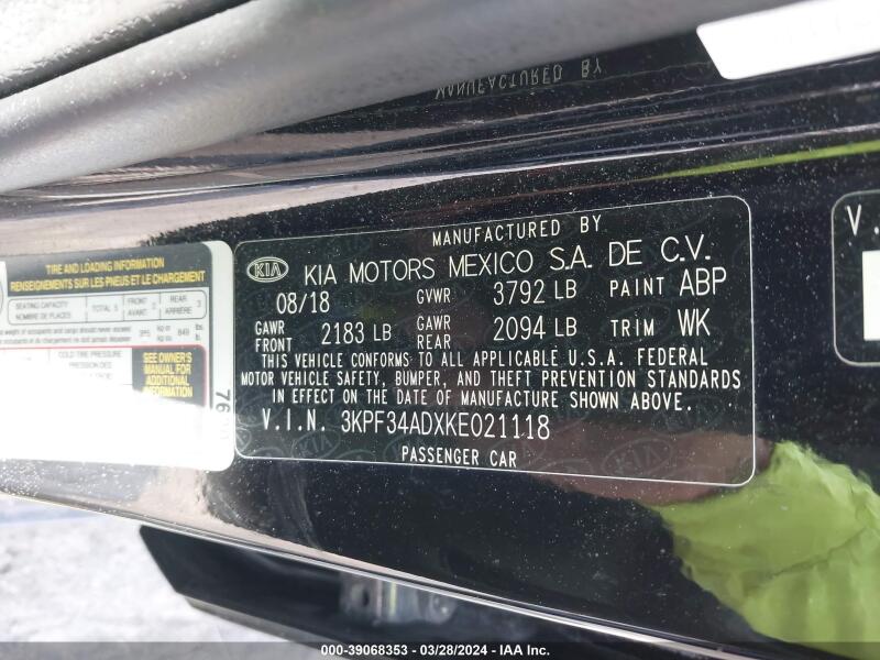 2019 KIA FORTE S - 3KPF34ADXKE021118 | SeoVin.biz