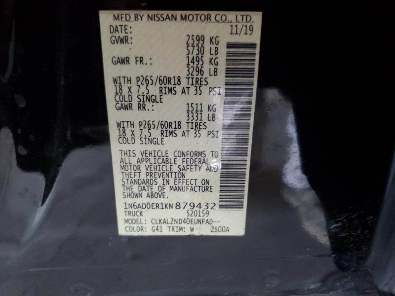 2019 NISSAN FRONTIER S - 1N6AD0ER1KN879432 | SeoVin.biz