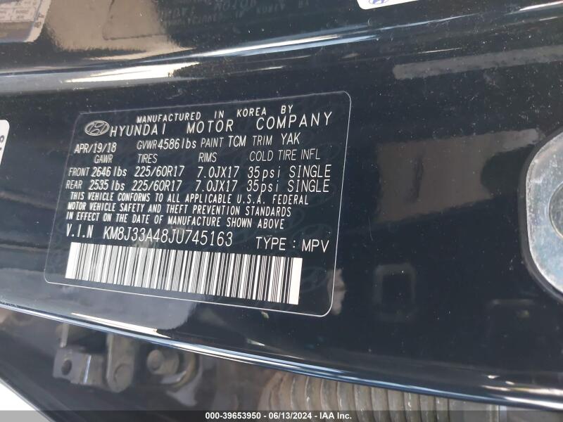 2018 HYUNDAI TUCSON SEL PLUS - KM8J33A48JU745163 | SeoVin.biz