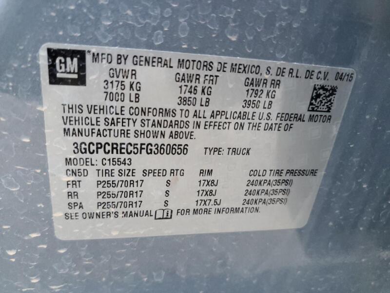 2015 CHEVROLET SILVERADO C1500 LT - 3GCPCREC5FG360656 | SeoVin.biz