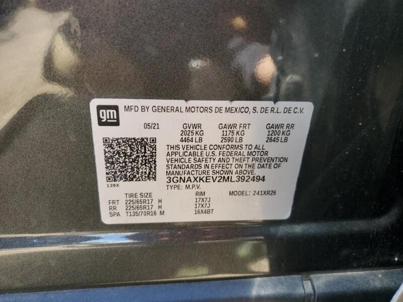 2021 CHEVROLET EQUINOX LT - 3GNAXKEV2ML392494 | SeoVin.biz