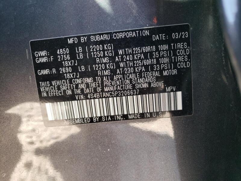 2023 SUBARU OUTBACK LIMITED - 4S4BTANC5P3206637 | SeoVin.biz
