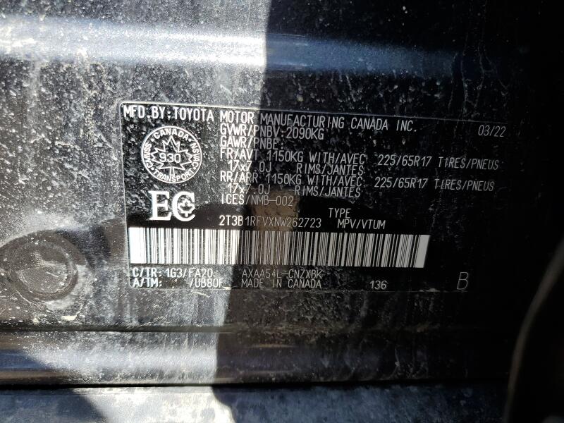 2022 TOYOTA RAV4 LE - 2T3B1RFVXNW262723 | SeoVin.biz