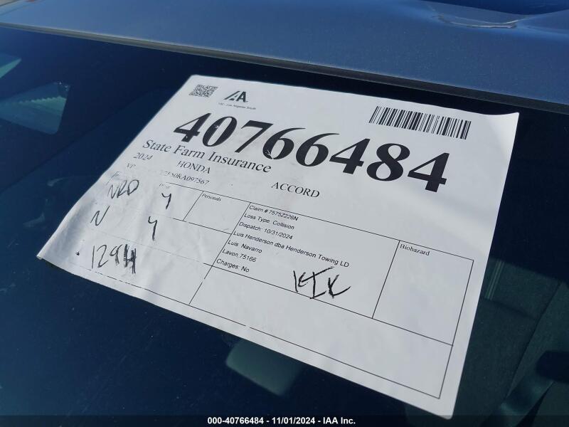 2024 HONDA ACCORD HYBRID SPORT - 1HGCY2F50RA097567 | SeoVin.biz