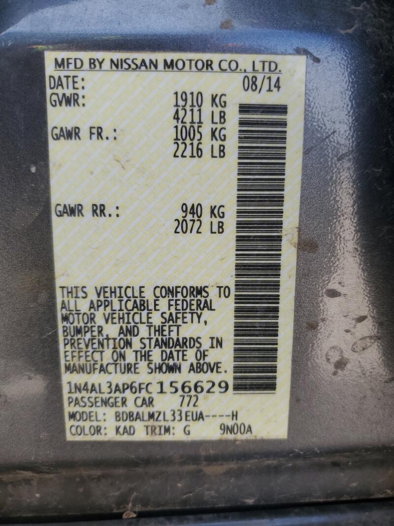 2015 NISSAN ALTIMA 2.5 - 1N4AL3AP6FC156629 | SeoVin.biz