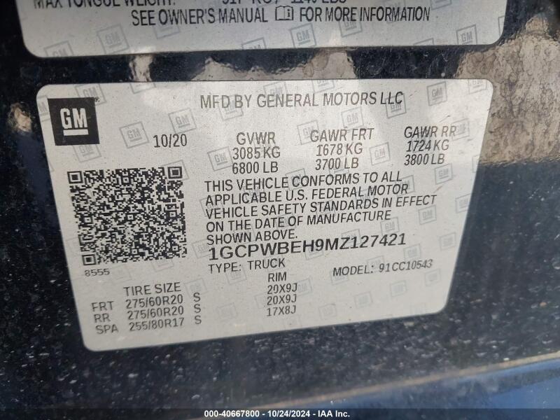 2021 CHEVROLET SILVERADO 1500 2WD SHORT BED CUSTOM - 1GCPWBEH9MZ127421 | SeoVin.biz