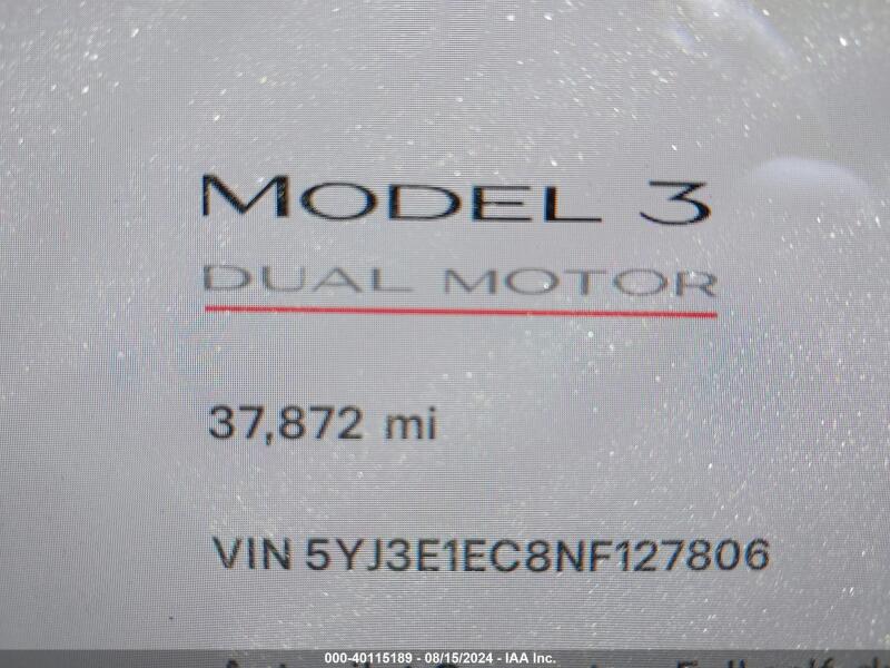2022 TESLA MODEL 3 PERFORMANCE DUAL MOTOR ALL-WHEEL DRIVE - 5YJ3E1EC8NF127806 | SeoVin.biz