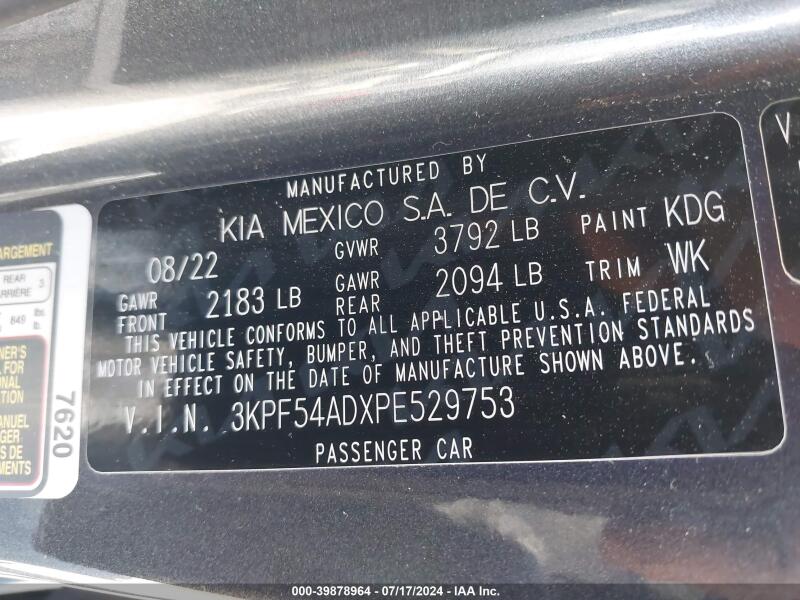 2023 KIA FORTE GT-LINE - 3KPF54ADXPE529753 | SeoVin.biz