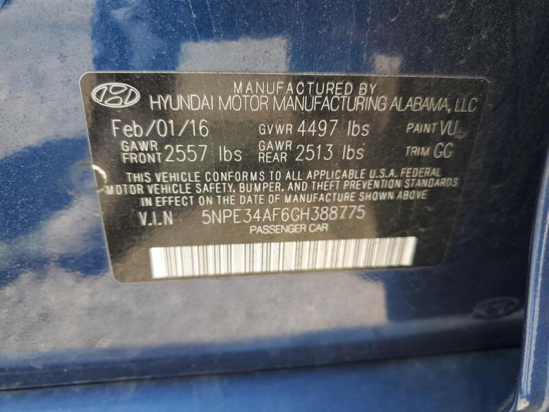2016 HYUNDAI SONATA SPORT - 5NPE34AF6GH388775 | SeoVin.biz