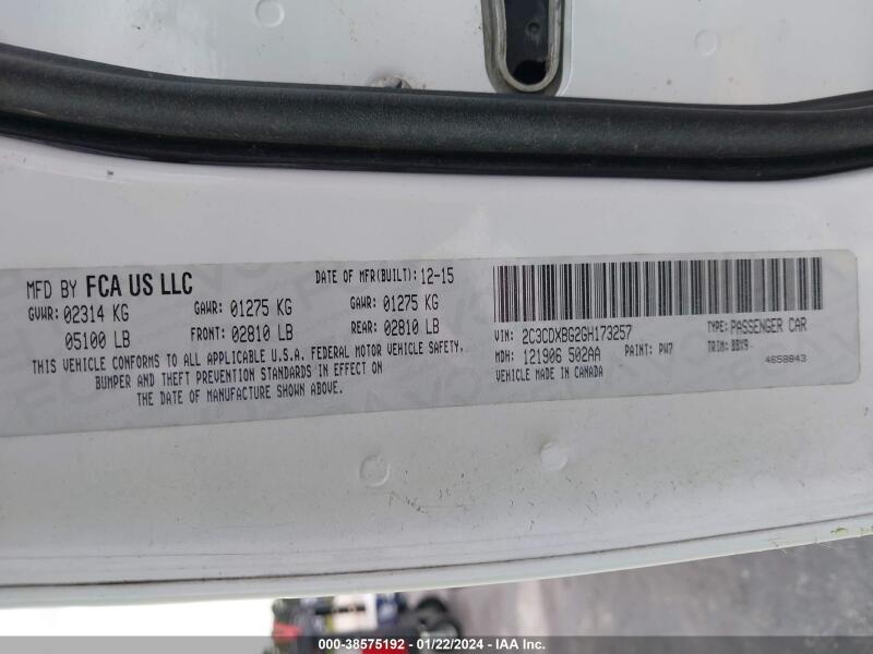 2016 DODGE CHARGER SE - 2C3CDXBG2GH173257 | SeoVin.biz