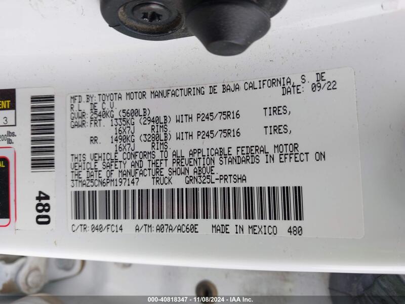 2023 TOYOTA TACOMA SR5 V6 - 3TMAZ5CN6PM197147 | SeoVin.biz