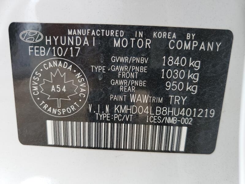 2017 HYUNDAI ELANTRA SPORT - KMHD04LB8HU401219 | SeoVin.biz