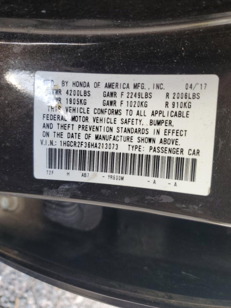 2017 HONDA ACCORD LX - 1HGCR2F36HA213073 | SeoVin.biz