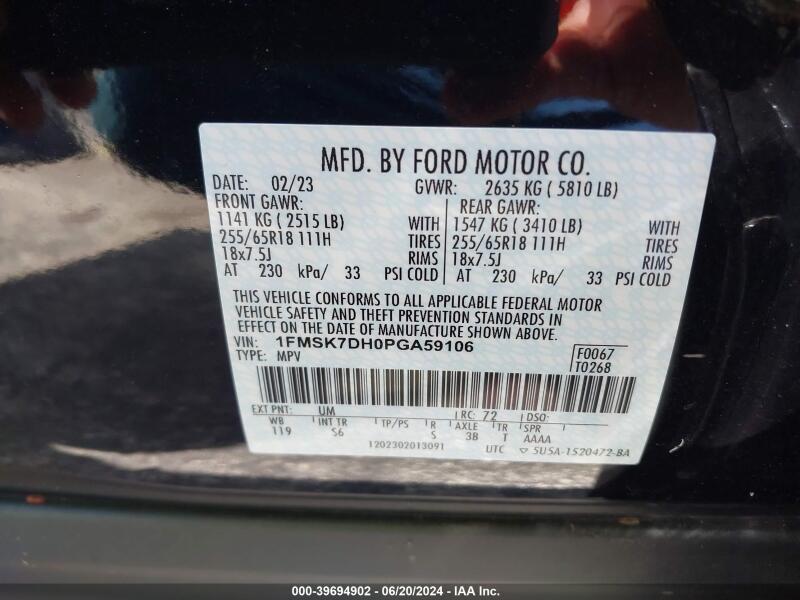 2023 FORD EXPLORER XLT - 1FMSK7DH0PGA59106 | SeoVin.biz