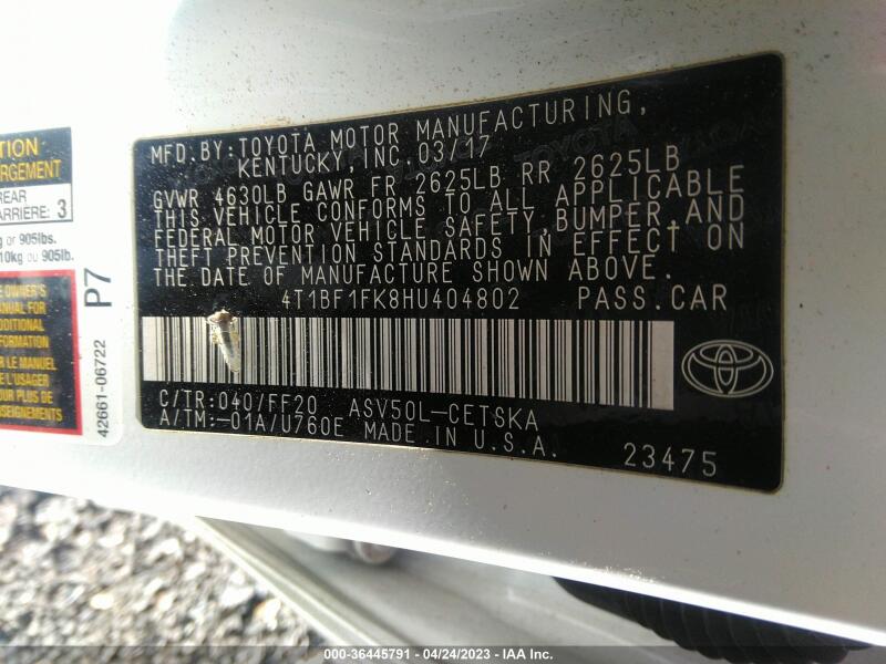 2017 TOYOTA CAMRY SE - 4T1BF1FK8HU404802 | SeoVin.biz