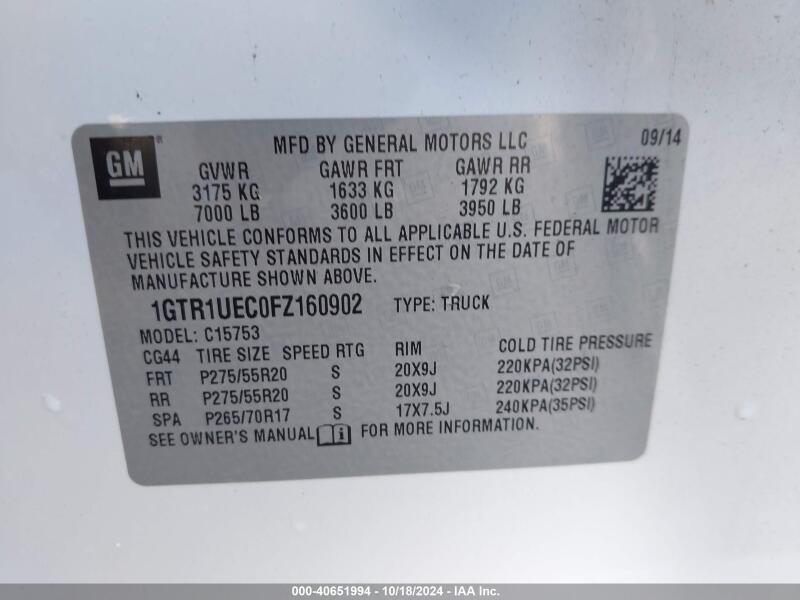 2015 GMC SIERRA 1500 SLE - 1GTR1UEC0FZ160902 | SeoVin.biz