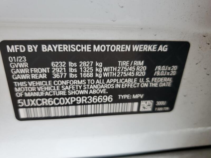2023 BMW X5 XDRIVE40I - 5UXCR6C0XP9R36696 | SeoVin.biz