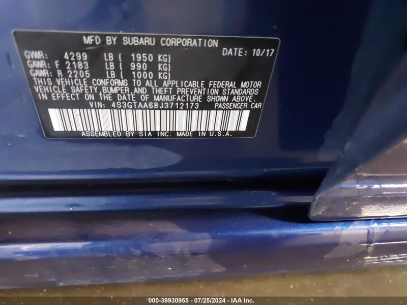 2018 SUBARU IMPREZA 2.0I - 4S3GTAA68J3712173 | SeoVin.biz