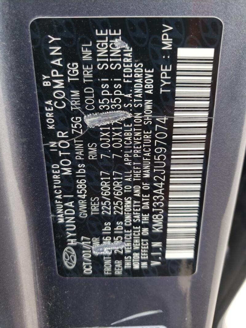 2018 HYUNDAI TUCSON SEL - KM8J33A42JU597074 | SeoVin.biz