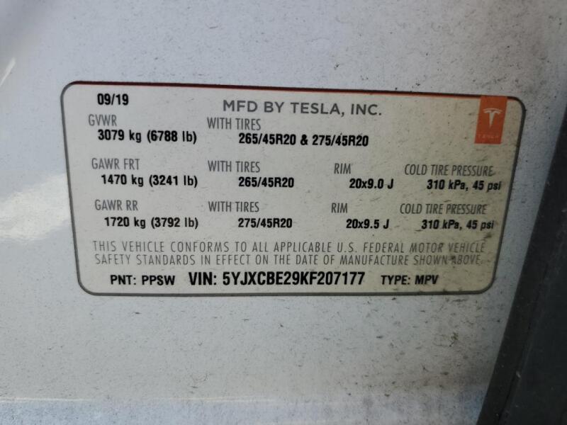 2019 TESLA MODEL X - 5YJXCBE29KF207177 | SeoVin.biz