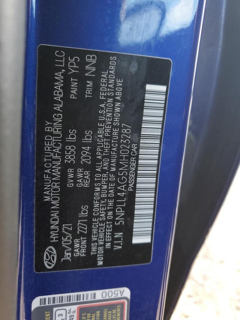 2021 HYUNDAI ELANTRA SE - 5NPLL4AG5MH023287 | SeoVin.biz