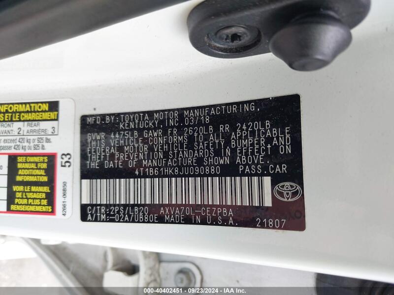 2018 TOYOTA CAMRY XSE - 4T1B61HK8JU090880 | SeoVin.biz