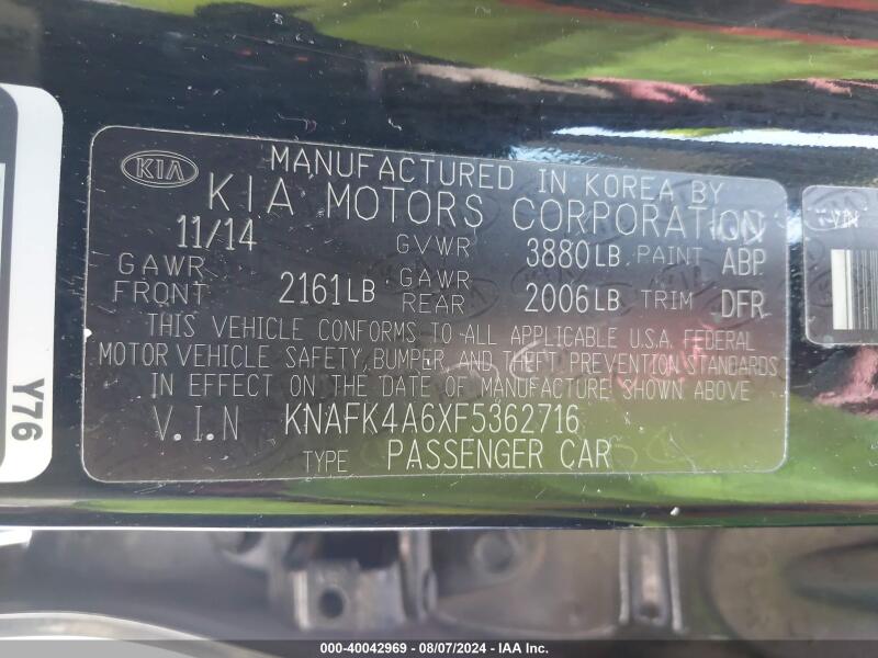 2015 KIA FORTE LX - KNAFK4A6XF5362716 | SeoVin.biz