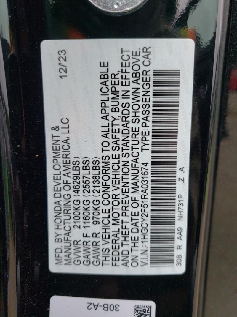 2024 HONDA ACCORD HYBRID SPORT - 1HGCY2F51RA031674 | SeoVin.biz