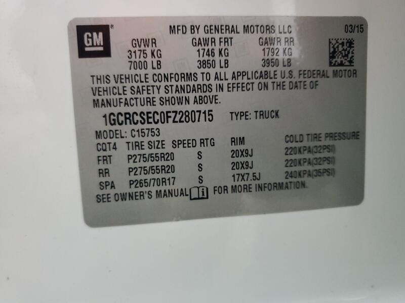 2015 CHEVROLET SILVERADO C1500 LTZ - 1GCRCSEC0FZ280715 | SeoVin.biz