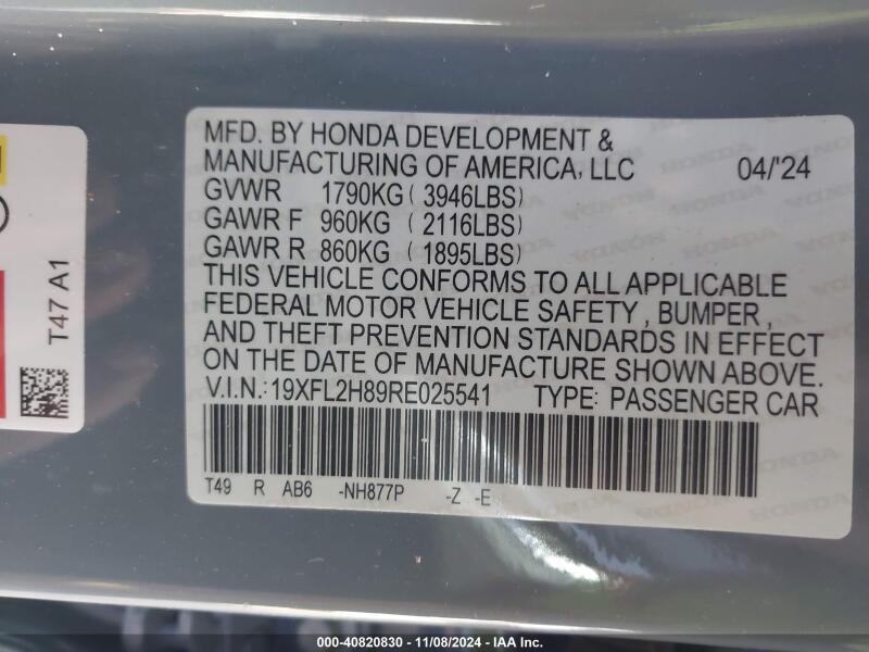 2024 HONDA CIVIC SPORT - 19XFL2H89RE025541 | SeoVin.biz