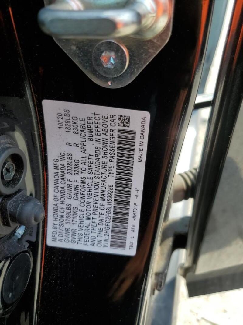 2020 HONDA CIVIC LX - 2HGFC2F68LH599286 | SeoVin.biz