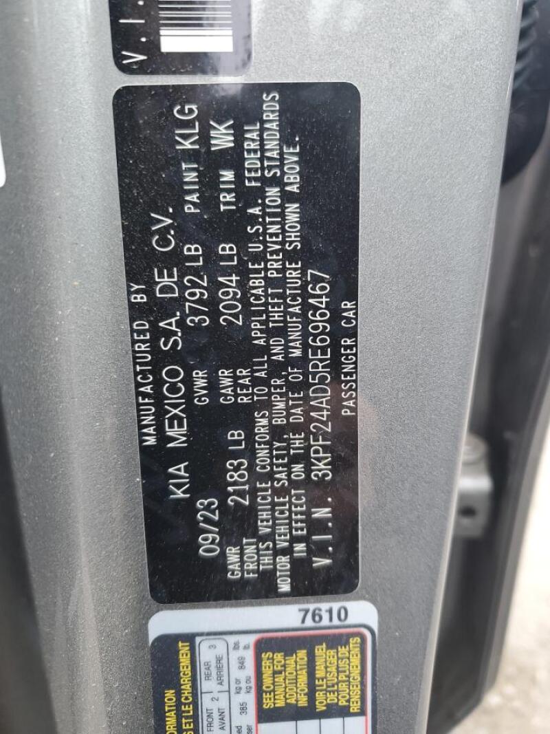 2024 KIA FORTE LX - 3KPF24AD5RE696467 | SeoVin.biz