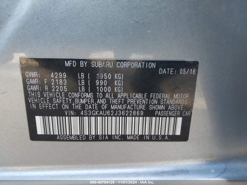2018 SUBARU IMPREZA 2.0I LIMITED - 4S3GKAU62J3622869 | SeoVin.biz